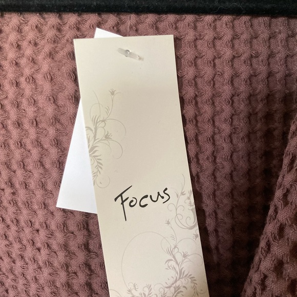 NWT FOCUS Waffle Swing Cardigan Jacket 100% preshrunk Cotton BROWN M… - Picture 3 of 13